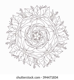 Mandala flower leaves