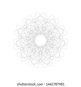 Mandala flower line art vector design element isolated on white circle round ethnic background