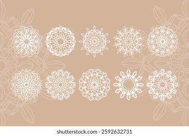 mandala flower line design collection