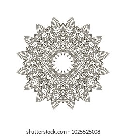 Mandala flower in linear style. Vector illustration