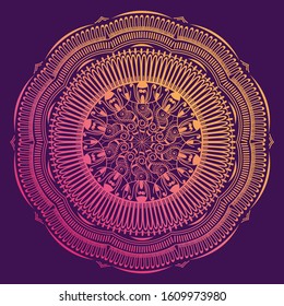 Mandala, Flower mehendi design.Ethnic ornament, Vintage decorative elements. Folk traditional spiritual design. Islam, Arabic, Indian, moroccan, Spain, floral ornament design vector.Isolated on white.