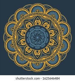 Mandala, Flower mehendi design.Ethnic ornament, Vintage decorative elements. Folk traditional spiritual design. Islam, Arabic, Indian, moroccan, Spain, floral ornament design vector.