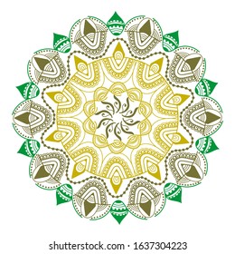 Mandala, Flower mehendi design.Ethnic ornament, Vintage decorative elements. Folk traditional spiritual design. Islam, Arabic, Indian, moroccan, Spain, floral ornament design vector.