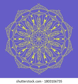 Mandala, Flower mehendi design.Ethnic ornament, Vintage decorative elements. Folk traditional spiritual design. Islam, Arabic, Indian, moroccan, Spain, floral ornament design vector.