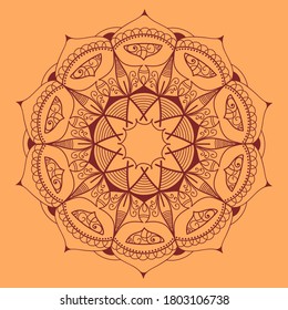 Mandala, Flower mehendi design.Ethnic ornament, Vintage decorative elements. Folk traditional spiritual design. Islam, Arabic, Indian, moroccan, Spain, floral ornament design vector.