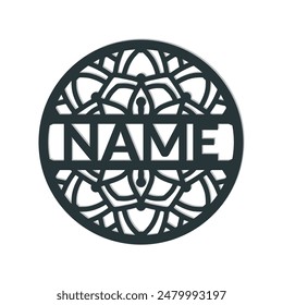 Mandala Flower Name Sign Custom nursery  Wall Art Design,