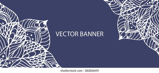 Mandala flower on banner 