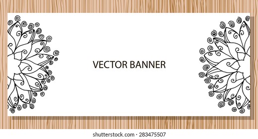Mandala flower on banner 