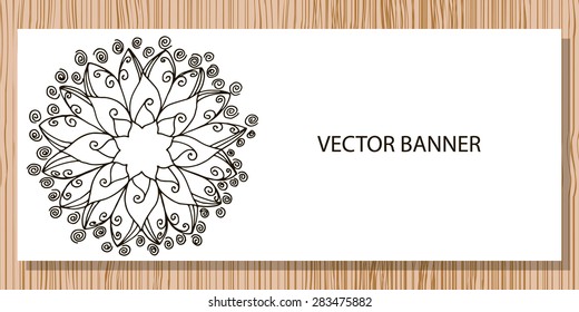 Mandala flower on banner 