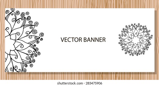 Mandala flower on banner 