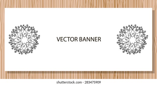 Mandala flower on banner 