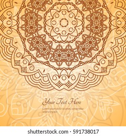 Mandala flower on a beige background. The perfect design for greeting cards or invitations.