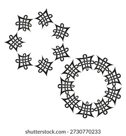 Mandala Blumen Ornamente. Kreisförmiges Muster Vektor. Dekorative Spitzenelemente. Ethnisches Blumendesign. EPS 10.