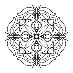 Mandala Flower Outline Art Seven, Good For Graphic Design And Decorative Resources