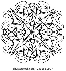 Mandala Flower Outline Art Two, good for graphic design and decorative resources