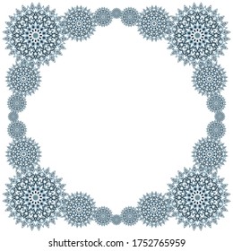 Mandala flower pattern card frame template vector design. Circular azerbaijan shapes motifs. Decorative background pattern.