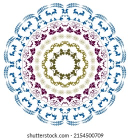 Mandala flower pattern circular decorative. Vector colors can be changed.