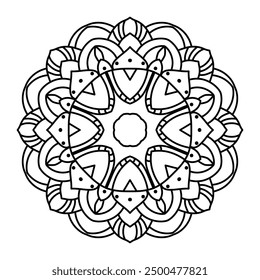 Mandala flower pattern drawing and coloring 