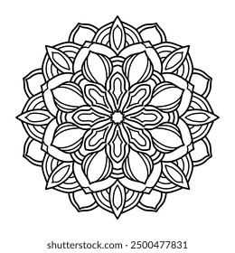 Mandala Blumenmuster Zeichnung und Färbung 