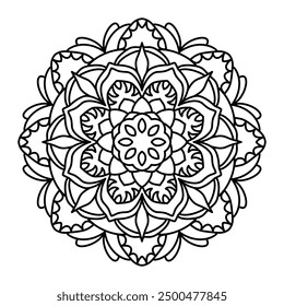 Mandala flower pattern drawing and coloring 