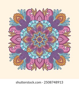 Projeto de ilustração padrão de flor Mandala