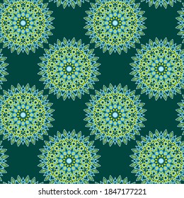 Mandala flower pattern tile or wallpaper vector design. Circle azerbaijan elements motifs. Elegant background pattern.