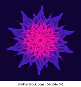 Mandala Flower, Sacred Geometry. Abstract psychedelic vector background.