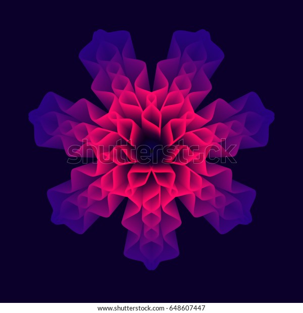 神聖な形をした曼荼羅の花 抽象的なサイケデリックベクター画像の背景 のベクター画像素材 ロイヤリティフリー