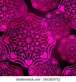 Mandala Flower. Seamless pattern. Vintage decorative elements. Eastern drawing. Vector illustration for web design or print.
