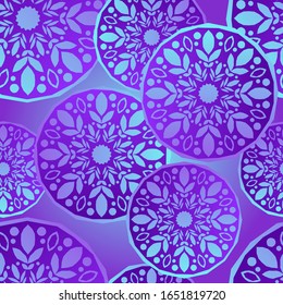 Mandala Flower. Seamless pattern. Vintage decorative elements. Eastern drawing. Vector illustration for web design or print.