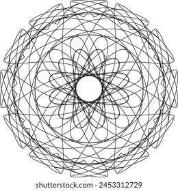 Mandala in flower shaped line style icon vector and illustration v
