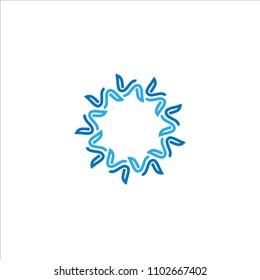 mandala flower or unity symbol. icon company, sport or industry logo and t-shirt design vector with eps 10 format