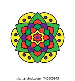 Mandala flower vector, floral decoration pattern