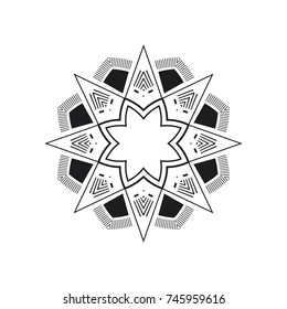 Mandala flower vector, floral decorative pattern