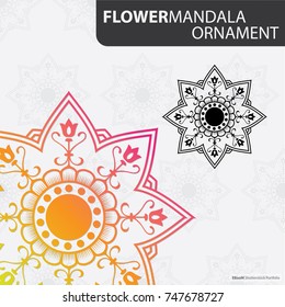 Mandala flower vector, floral decorative pattern