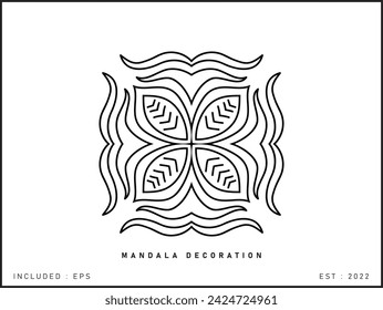 Mandala Flower. Vintage decorative element. Oriental pattern, vector illustration. Islamic, Arabic, Indian, Moroccan, Spanish, Turkish, Pakistani, Chinese, mystic, ottoman motifs. Coloring book page