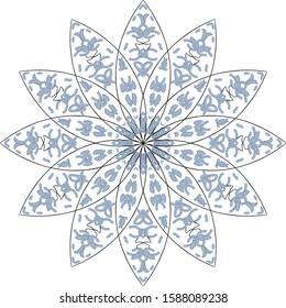 Mandala flower vintage decorative elements vector image