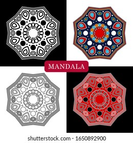 Mandala Blume. Vintage dekorative Elemente. östliche Zeichnung. Vektorillustration-Illustration für Webdesign oder Print.