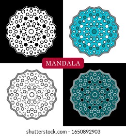 Flor de Mandala. Elementos decorativos de época. Dibujo oriental. Ilustración vectorial para diseño web o impresión.