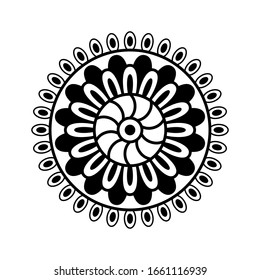 Mandala flower. Vintage decorative elements. Oriental pattern, vector illustration. Islam, Arabic, Indian, Moroccan, Spain, Turkish, Pakistan, Chinese, mystic, Ottoman. Coloring book page