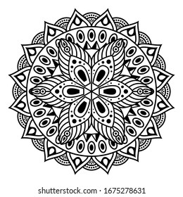 Mandala flower. Vintage decorative elements. Coloring book page