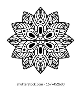 Mandala flower. Vintage decorative elements. Coloring book page
