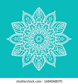Flor de Mandala. Elementos decorativos de época. Página del libro de coloreado