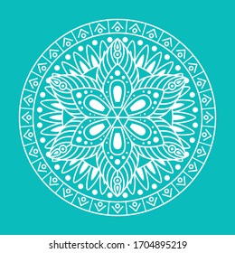 Mandala flower. Vintage decorative elements. Coloring book page