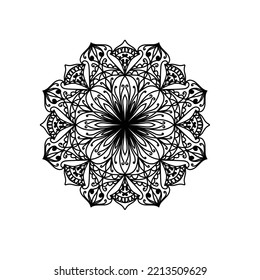 Mandala Flower. Vintage decorative elements. Oriental pattern, vector illustration. Islamic, Arabic, Indian, Moroccan, Spanish, Turkish, Pakistani, Chinese, mystical, ottoman motifs. Coloring book pag