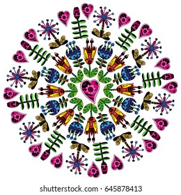 Mandala with flowers.