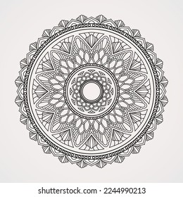 Mandala flowers with beautiful star shapes for henna, tattoos, decorations and coloring books