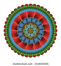 Mandala with flowers, leaves and curls on a white background. Anti-stress coloring book for children and adults. Decorative element for design
