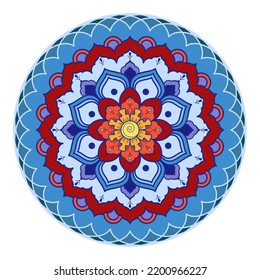 Mandala con flores, hojas y rizos en un fondo blanco. Libro de colorantes antiestrés para niños y adultos. Elemento decorativo para el diseño