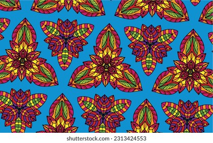 Diseño artístico de patrones de flores de Mandala para modificar tu nuevo diseño artístico impreso, sticker, bordado étnico ikat y otros.